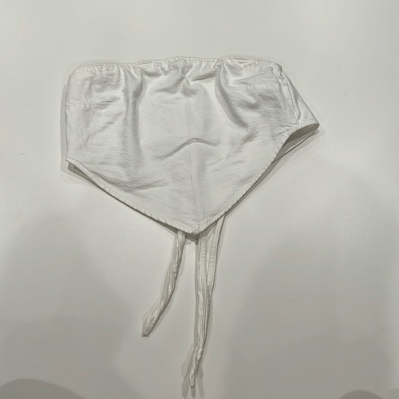 Zara Tops Zara Denim Bandana Top White M Poshmark